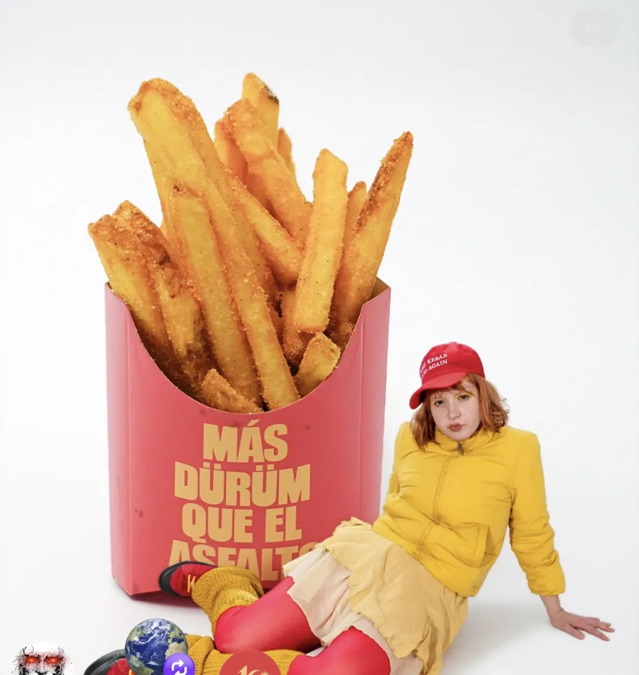 Caja de patatas «Más dürüm que el asfalto»